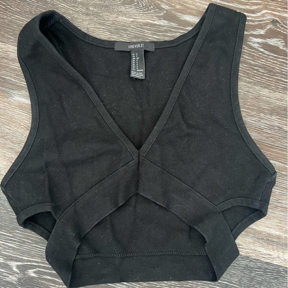 Forever 21 Black cut out crop top